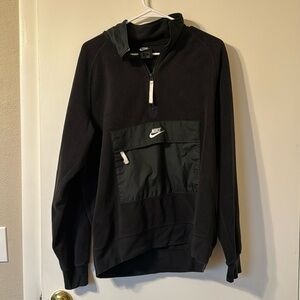 Men’s Black Nike quarter zip with front pocket